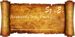 Szekszárdi Edit névjegykártya