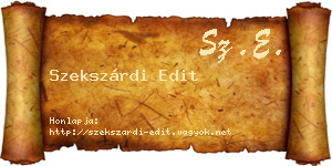 Szekszárdi Edit névjegykártya